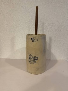 Antique Western Stoneware Pottery Butter Churn