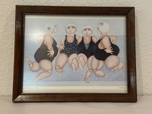 The Ladies of the Downtown Pool Framed Print by Dixie Rogerson