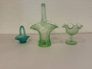 Vintage Green Glass Assortment