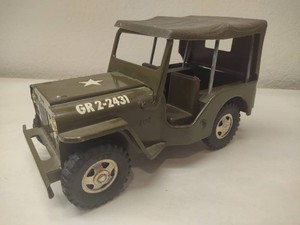 Vintage Tonka Steel Military Jeep wRemovable Roof #251