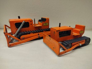 Vintage Tonka Steel Orange Bulldozers