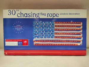 30 Chasing Flag Rope Light Window Decor New in Box