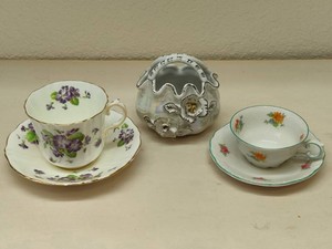 Old Royal & Schumann Tea CupSaucer Sets & Floral Basket
