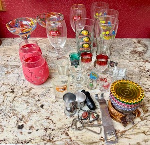 Large Lot of Bar Ware, Beer, Margarita and Shot Glasses