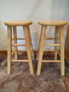 Two 24 Tall Wood Stools
