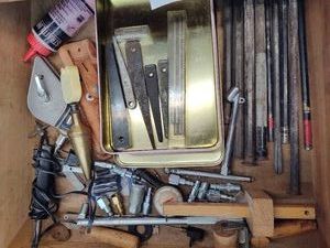 Lot of Brass Plumb Bob, Star Drills & Assorted Metal Hardware