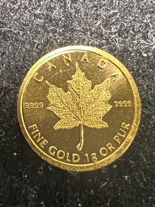2015 CANADIAN MAPLE LEAF 1 GRAM .9999 FINE GOLD