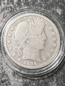 1896-O US BARBER HALF DOLLAR IN AIRTITE