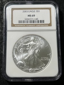 2003 AMERICAN SILVER EAGLE NGC MS69