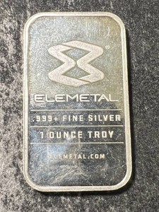 1 TROY OZ .999 FINE SILVER ELEMETAL BAR