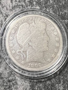 1902-O US BARBER HALF DOLLAR IN AIRTITE