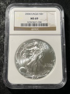 2004 AMERICAN SILVER EAGLE NGC MS69