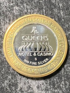 .6 TROY OZ .999 FINE SILVER QUEENS CASINO TOKEN