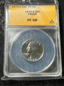 1970-S US PROOF WASHINGTON QUARTER ANACS PF68