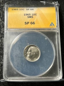 1965 US ROOSEVELT DIME ANACS SP66
