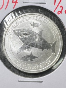 2014 AUSTRALIAN SHARK HALF TROY OZ .9999 FINE SILVER