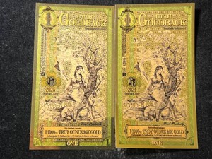 2 UTAH GOLDBACKS 11000TH TROY OZ 24K GOLD EACH