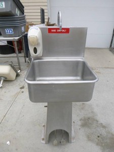 Stainless Steel Pedestal Hand Washing Sink with Faucet