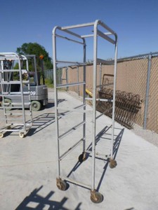 Aluminum Bus BinUtility Rack on Casters