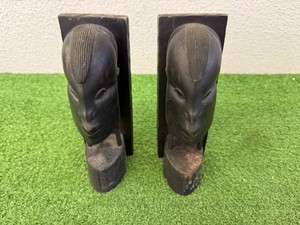 Wood Carved Bookends