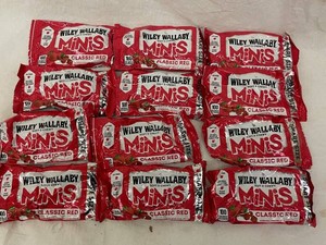 E - Wiley Wallaby Minis Classic Red Licorice 3.5 Oz (Lot of 12)