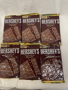 F - Hersheys Giant Milk Chocolate With Almonds 1.37oz (Lot of 6)
