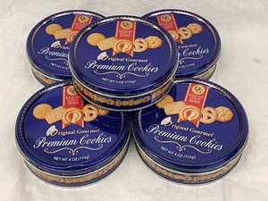 L - Original Gourmet Premium Cookies 4 Oz Tins (Lot of 5)
