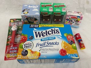 O - Mixed Candy & Hot Chocolate Treats - Welchs, Bluey, Hello Kitty & More