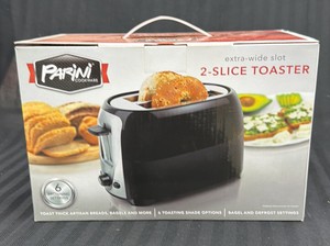 Brand New Parini cookware extra wide slot 2 sliced toaster
