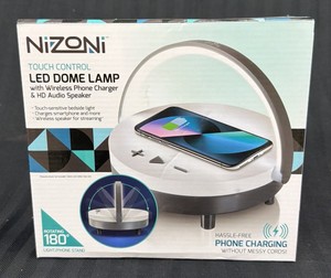 Brand New Nizoni touch control, LED dome lamp with wireless phone charger and HD audio speaker
