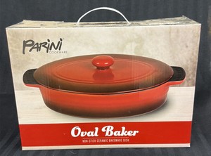 Brand New Parini cookware oval bake nonstick ceramic bake dish with lid