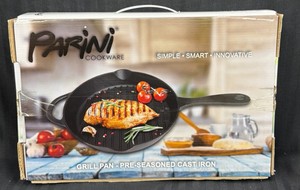 Brand New Parini cookware grill pan seasoned cast-iron pan