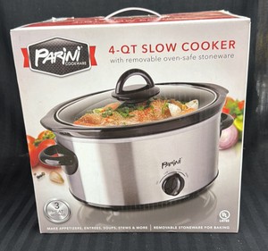 Brand New Parini cookware 4 quart slow cooker with removable oven safe stoneware