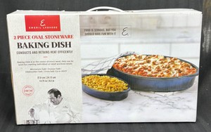 Brand New  Emeril Lagssse Two piece oval, stoneware, baking dish set