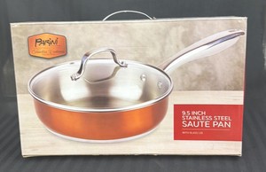 Brand New Parini cookware timeless cookware collection 9.5 inch stainless steel. Saut pan with glass lid.