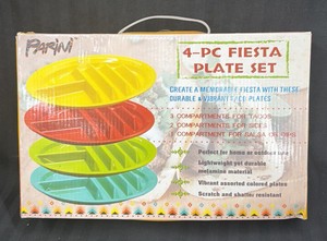 Brand New Parini four piece fiesta plate set