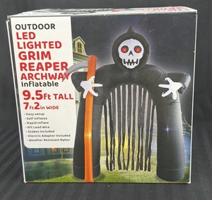 Brand New Outdoor LED lighted trim, reaper archway inflatable 9.5 feet tall 72 wide