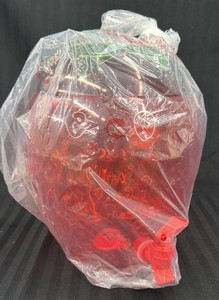 Brand New Plastic Strawberry drink dispenser, roughly 12 inches tall