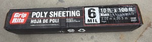 Brand New grip right poly sheeting 10 x 100 black six mil