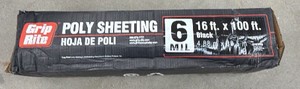 Brand New grip right poly sheeting 16 x 100 black six mil
