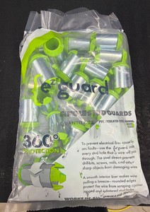 EZ Guard Single Stud Guards  Qty 25, 360° PVC-Insulated Steel Wire Protector Bushings for Stud Holes 1- Bag of 25