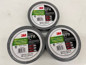 3M DT11 Heavy Duty Duct Tape 11 Mil Black (Lot of 3)