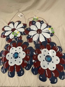 Patriotic Hanging Flower Decor (Lot of 4)