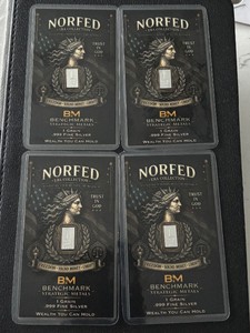 4 - 1 Grain .999 Silver Bars Norfed