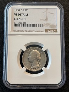 1932-S Washington Quarter NGC VF Details RARE Only 408,000 Minted