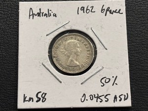 1962 Australia Silver 6 Pence