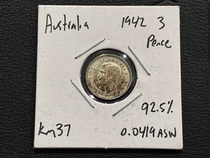1942 Australia Silver 3 Pence
