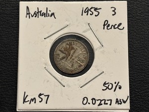 1955 Australia Silver 3 Pence