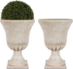 Worth 22 Tall Urn Planters for Outdoor Plants Set of 2, Large Flower Pots