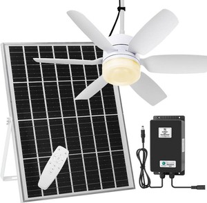 Fanspex 20.5 Solar Ceiling Fan Light for Outdoor Gazebo Porch